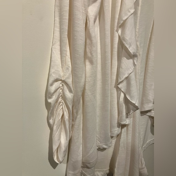 French Laundry Cream Lightweight Ruffle Cardigan Large - Picture 3 of 10